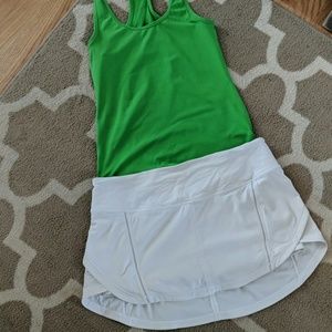 Lululemon | Full Stride white running skort, sz 10